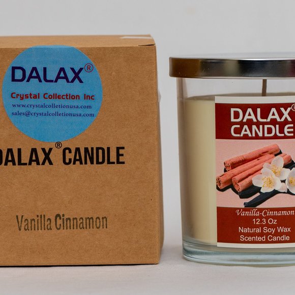 Set of 2, Lavender and Vanilla-Cinnamon Natural Soy Wax Candle Glass Jar Scented - Picture 4 of 7